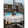 thumbnail image 2 of Outdoor Tablecloth with Umbrella Hole for Patio/Picnic/Party/Camping, Blue Beach Coastal Waterproof Table Cloth Round Cover Washable, Summer Nautical Ocean Seaside (Dia 60"), 2 of 8