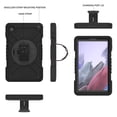 thumbnail image 2 of 3-Layer Kids Case for Samsung Galaxy Tab A7 Lite 8.7" 2021, Durable Sturdy Protection Silicone PC Case with Swivel Stand, Hand Strap Shoulder Strap Pencil Holder with Charging Port Lid - Black, 2 of 12