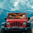 thumbnail image 3 of Uorisanigo Windshield Sun Shade for Jeep Wrangler JK JKU JL JLU 1997-2023 & Jeep Gladiator JT 2020-2023 Accessories, Front Window Tiger Eyes Print Sun Shade Blocks UV Rays Keep Your Car Cooler, 3 of 7