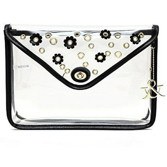 2Chique Boutique Women's Large Flower Design See Through Clutch