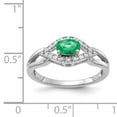 thumbnail image 2 of 14K White Gold Diamond & Emerald Ring Size 7, 2 of 6