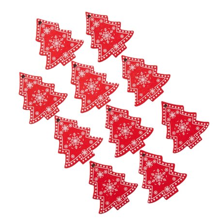 

SHANGFAJ Christmas Pendant 10Pcs Wooden New Year Christmas Xmas Tree Heart Star Hanging Pendant Home Decor