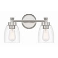 thumbnail image 3 of Craftmade Henning 2 Light Vanity, Clear Glass, Polished Nickel, 12716PLN2, 3 of 7
