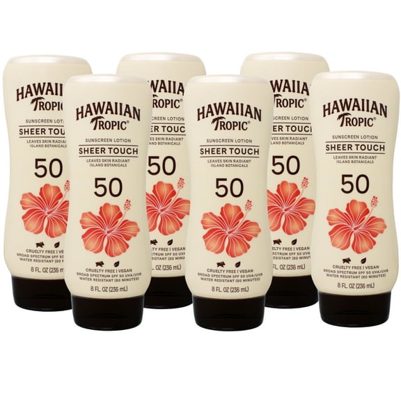 Hawaiian Tropic Sheer Touch Sunscreen SPF 50 Plus 8 oz (Pack of 6)