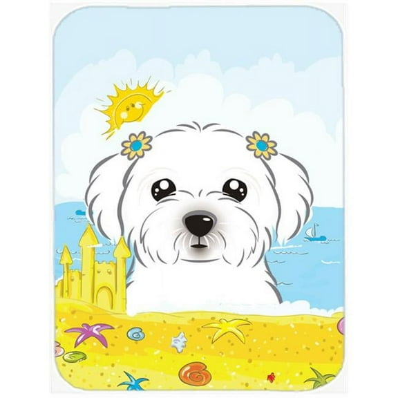 Maltese Summer Beach Mouse Pad, Hot Pad or Trivet