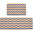 thumbnail image 2 of Navy Blue Orange Geometric Stripes Kitchen Rugs Abstract Minimalist Line Geometry Mid Century Modern Fashion Bathroom Rugs Kitchen Sink Laundry Bath Mats Bedroom Carpet, 2 of 3