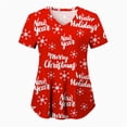 thumbnail image 1 of Tops de Enfermería de Navidad para mujer, uniforme de trabajo, Blusa de manga corta con cuello en V, ropa de enfermería, uniforme de túnica para enfermeras, 1 of 5