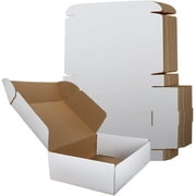 25 Pack 7x5x2 inches Shipping Boxes, White Corrugated Cardboard Box , Mailer Box for Packaging and Small Business