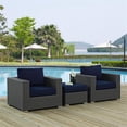 thumbnail image 2 of Modway Sojourn 3 Piece Outdoor Patio Sunbrella Sectional Set, Multiple Colors, 2 of 6