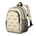 thumbnail image 2 of School Bus and Flowers Beige Pattern Backpack for School, Cute School Bag with Adjustable Shoulder Straps and Padded Back, 15"x11.42"x5.5", 2 of 5