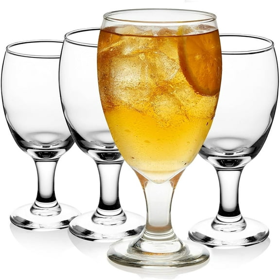 Fonteme Classic Goblet  16 Oz Beverage Glasses, Set of 4, Dishwasher-Safe, Lead-Free, Clear, Classic