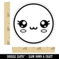 thumbnail image 2 of Kawaii Cute Sparkly Eyes Face Self-Inking Rubber Stamp Ink Stamper - Green Ink - Small 3/4 Inch, 2 of 7