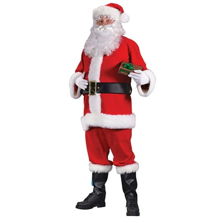 Adult Plus Size Flannel Santa Suit