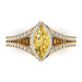 thumbnail image 2 of 1.2ct marquise cut yellow natural citrine 14k yellow gold halo Bridal Wedding Engagement Promise Anniversary Ring for Women size 9.5, 2 of 7