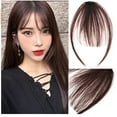 thumbnail image 2 of SAYFUT Clip in Bangs Hair Extensions, Hair Bangs Fringe Clip on Hairpiece with Temples Flat Front Wispy Fringe Air Bangs for Women 100% Human Hair Bangs Daily Wear, 2 of 8