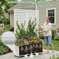 thumbnail image 6 of FOOWIN 71" H Metal Planter with Trellis and  Wheels , Outdoor Raised Garden Bed for Climbing Plants, Trellis Planter Box with Drainage Hole, White, 6 of 10