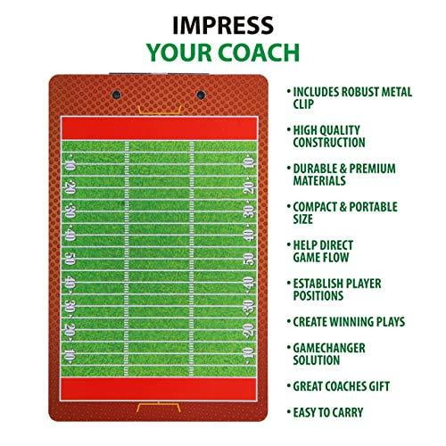 Coaches Clipboard Dry Erase Board Coaching Equipment Tactics Playbook Board for Basketball Baseball Football Soccer Double Sided Lineup Coach Whiteboard Bundled with Whistle and Dry Erase Markers 