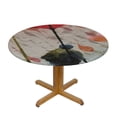thumbnail image 3 of BANET Chinoiserie Pink Rose Daisy Floral Round Tablecloth Dorm Decor Colourful Painting Cloth Round Cover Waterproof Table Decor for Dining Room Buffet Banquet Parties Dinner 31"-35, 3 of 8