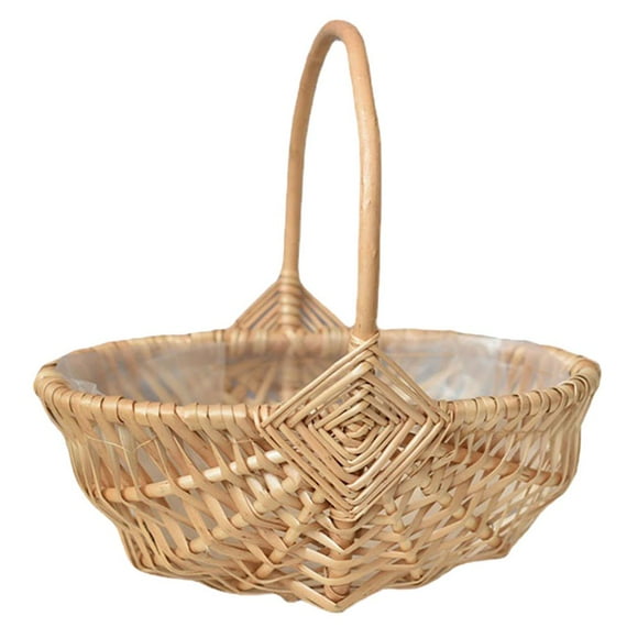 Hand Flower Wicker Basket Flower Arrangement Basket Flower Girl Supplies
