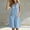 *Sky Blue, variant on Binmer Women's Sleeveless V Neck Button Knee Length Romper with Pocket,Casual Summer Jumpsuit Army Green,Women's Plus L