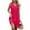 Hot Pink, variant on WTOBBY Women's Vintage Solid Color Splicing Casual Dress V-Neck Sleeveless Beach Style Dress with Back Detail for Evening Beach Walks,GreenL