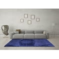 thumbnail image 3 of Ahgly Company Indoor Round Abstract Blue Modern Area Rugs, 4' Round, 3 of 4
