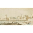 thumbnail image 2 of Pieter Moninckx 14x9 Gold Ornate Wood Frame and Double Matted Museum Art Print Titled - View of Civitavecchia with the Harbor Wall (About 1660), 2 of 4