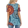 thumbnail image 6 of ANYJOIN Womens Summer T Shirts Strappy Short Sleeve Tunic Tops Strappy Cold Shoulder Blouse, 6 of 6
