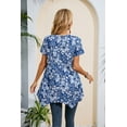 thumbnail image 6 of ENMAIN Women Plus Size Tunic Tops Short Sleeve Blouses Loose Fit Dressy Casual Summer Shirts Blue 3XL, 6 of 8