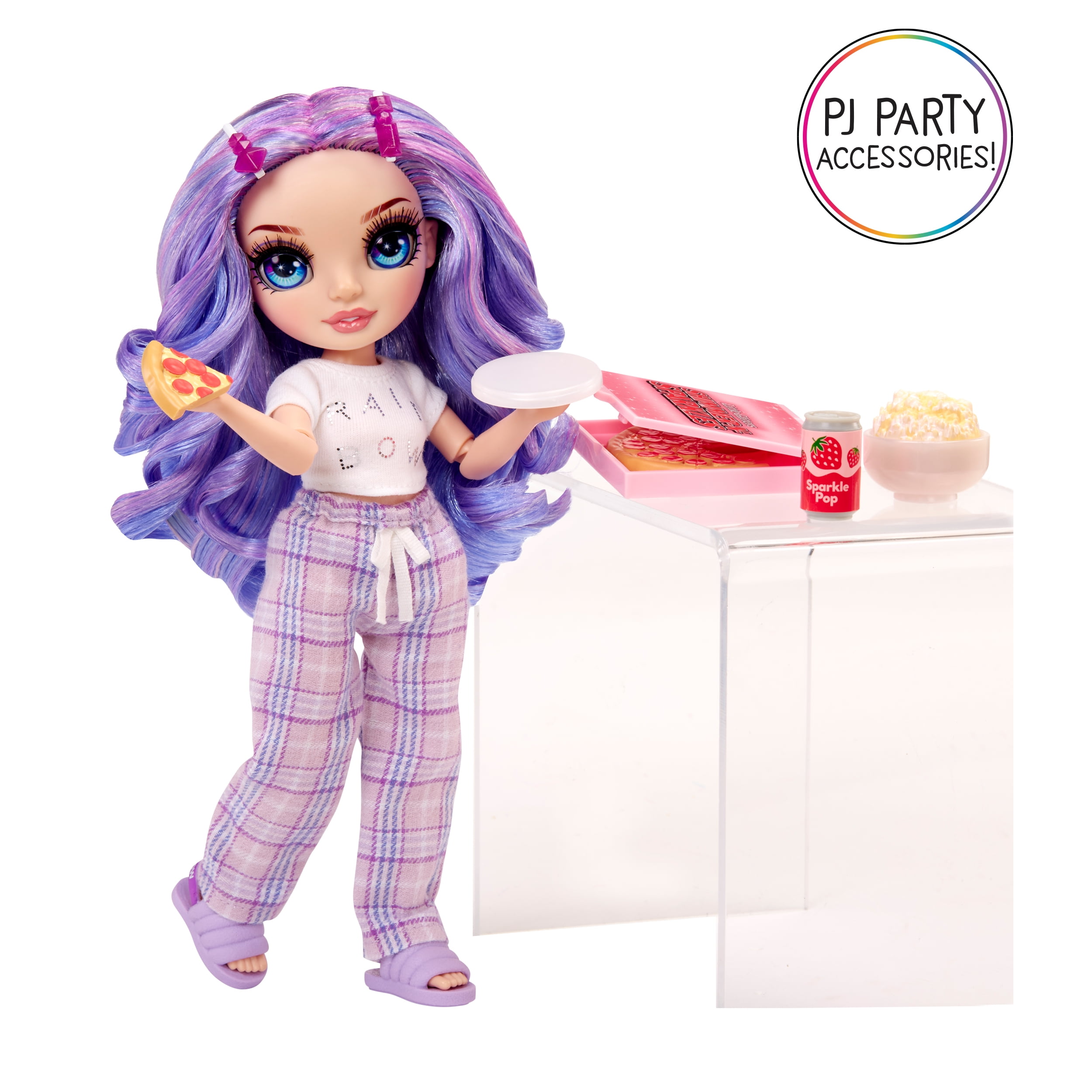 Rainbow High Jr High PJ Party Violet, Purple 9” Posable Doll, Ages 412  (图3)