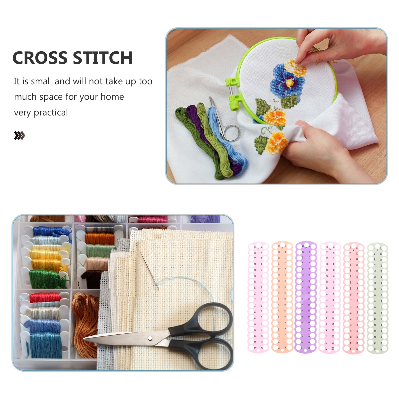 5-Piece Plastic Thread Organizer Board For Embroidery And Cross Stitch - Winding Tool For Sewing Thread Management (Assorted Colors)