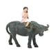 thumbnail image 4 of Figura de búfalo de resina realista para pecera, adorno de vaca, búfalo para coche, escritorio con chica, 4 of 9