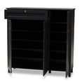 thumbnail image 2 of Bowery Hill Contemporary Wood 11-Shelf and Drawer Shoe Cabinet in Dark Gray, 2 of 10