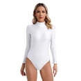 thumbnail image 4 of iiniim Praise Dance Outfit for Women 3 Piece Suit Long Sleeve Unitard Lace-up Overlay Tunic Wide Leg Pants White XXL, 4 of 7