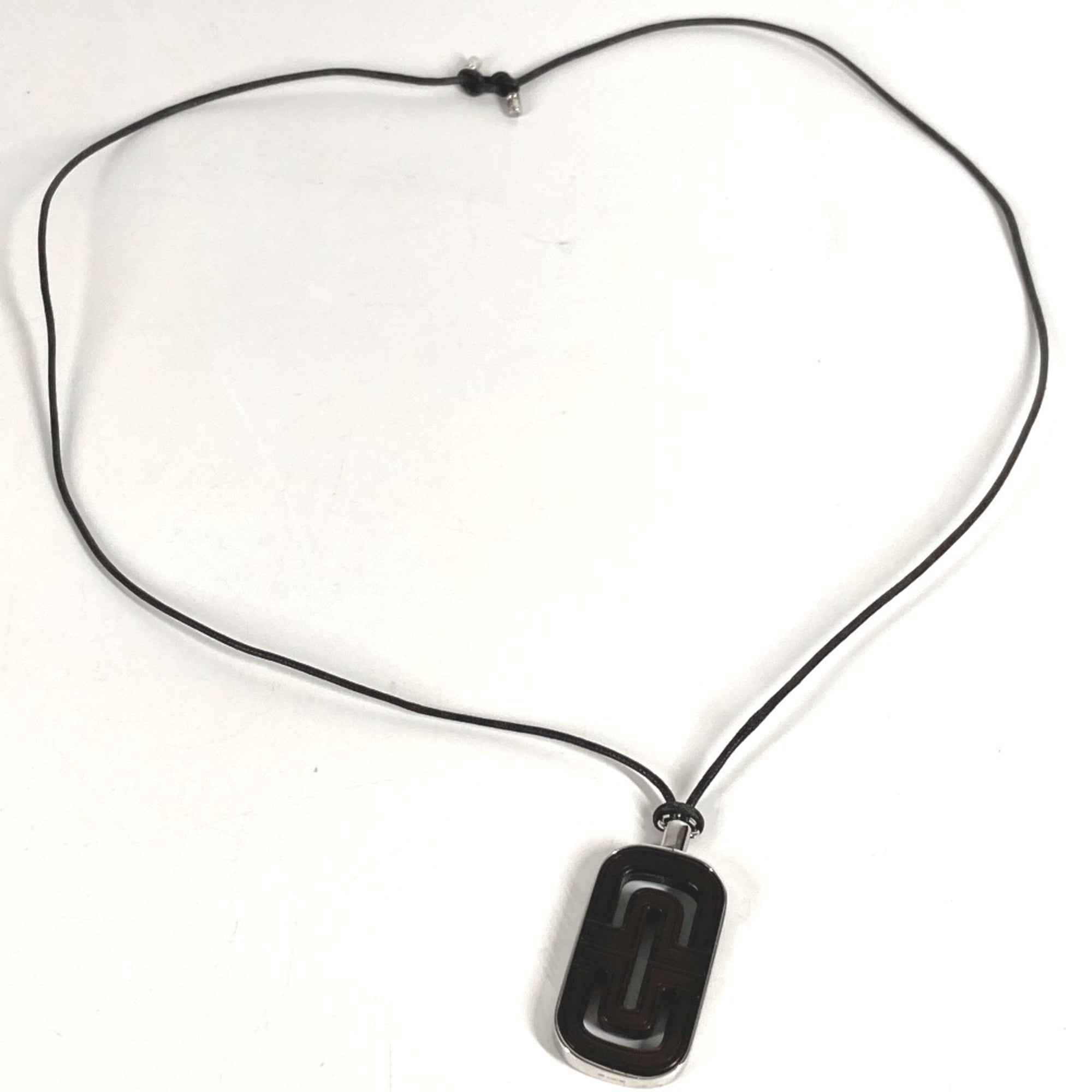 Pre-Owned BVLGARI Bvlgari Choker Logo Parentesi Leather Cord Necklace for Men and... (Good)
