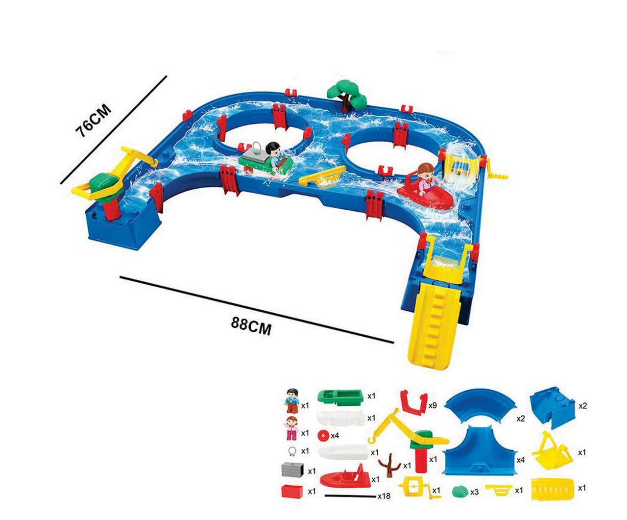Valessati Water Park Building Blocks Toy Set with Boats, 57 Pieces, Ages 3+