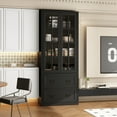 thumbnail image 7 of KULAGAGA Pantry Cabinet Kitchen Storage Cabinet with 2 Drawers & Glass Doors, Adjustable Shelves, Pantry and Kitchen Storage Black 15.7" D x 31.5”W x 78.7”H, 7 of 7