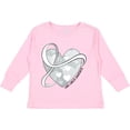 thumbnail image 3 of Inktastic Lung Cancer Awareness White Ribbon Around Heart Boys or Girls Long Sleeve Toddler T-Shirt, 3 of 5