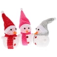thumbnail image 3 of ColoMX Adorno de muñeco de nieve de cristal, adorno de Navidad de dibujos animados de cristal luminoso, 3 uds., 3 of 7
