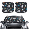 thumbnail image 2 of Goofa Space Pattern 2 Piece Car Windshield Sun Shade Foldable | Front Windshield Shade for Sun, Heat and UV Rays | Sunshade for Car Front Window-Large, 2 of 7