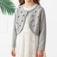 thumbnail image 5 of UACY Girls Long Sleeve Knit Shrug Cardigan, Open Front Bolero Sweater with Button Closure for Toddler and Kids, 5 of 9