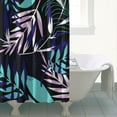 thumbnail image 5 of Botanical Boho Shower Curtain, Palm Leaf and Hawaiian Floral Jungle Design, Vibrant Waterproof Fabric, Machine Washable with Hooks, for Summer Beach Theme Decor, 5 of 5