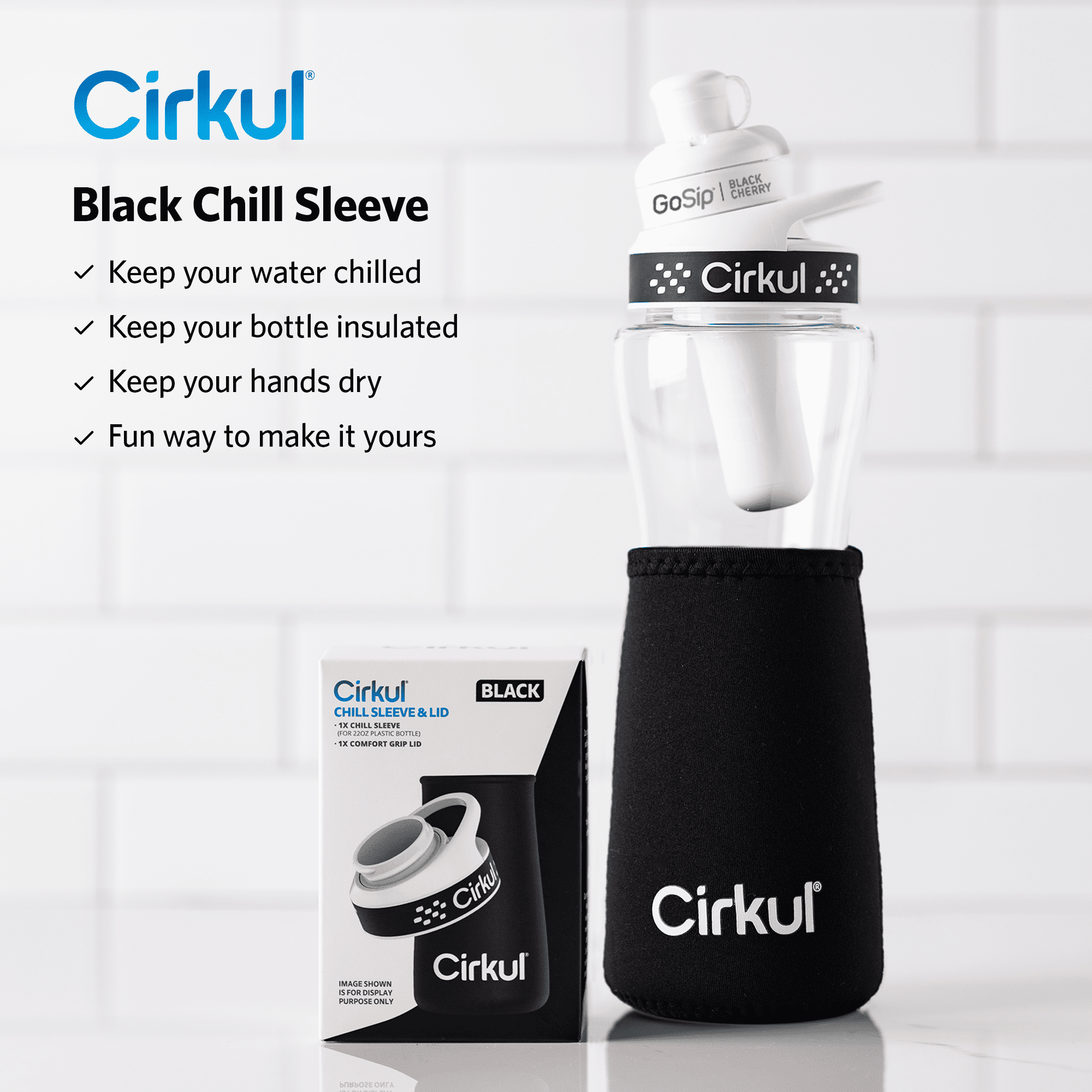 Cirkul Chill Sleeve & Comfort-Grip Lid for 22oz Bottle