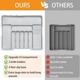 thumbnail image 3 of Organizador de cajones para cubiertos Homecor, mejorado, ampliable, gris, 3 of 8