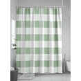 thumbnail image 5 of Fsddascl Saga Green Plaid, Farmhouse Country Buffalo Check Shower Curtain Set - Small 36" x 72" Washable Bathtub Curtain with 12 Hooks, Waterproof Fabric Stall Shower Curtains for Bathroom/Bathtub, 5 of 6