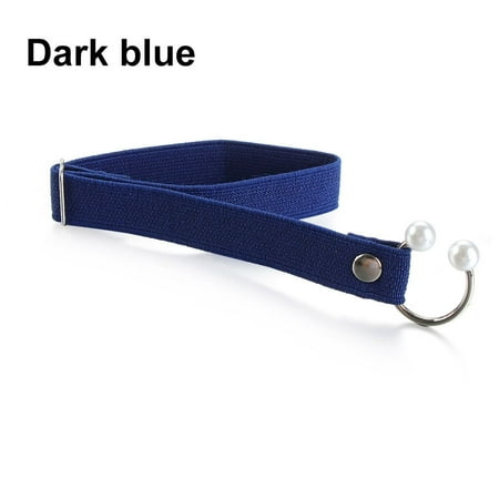 

Women Lazy Shoelace Locking High Heels Shoe Accessories Ankle Tie Band U-shaped Pearl Bundle Shoelace Anti-skid Straps DARK BLUE