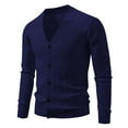 thumbnail image 7 of RYDCOT Mens Solid Color Cardigan Sweater Casual V Neck Button Cardigan Knitted Winter Sweaters Navy XS(XS), 7 of 7