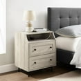 thumbnail image 3 of 22" Curved Open Top 2-Drawer Bedroom Nightstand with USB in Birch, 3 of 7