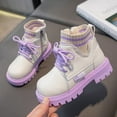 thumbnail image 2 of Splozh Girls Boots Winter Girls Boots Winter Girls Boots Thick Bottom Warm and Comfortable Boots Toddler Boots Back to School Shoes Beige,US 2.5, 2 of 7