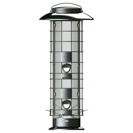 Wooden Bird Feeding Station Squirrel-X Squirrel Proof Feeder, 4 Feeding Stations, 1.5 Pounds Bird Seed Capacity, Black, X-4 ()
